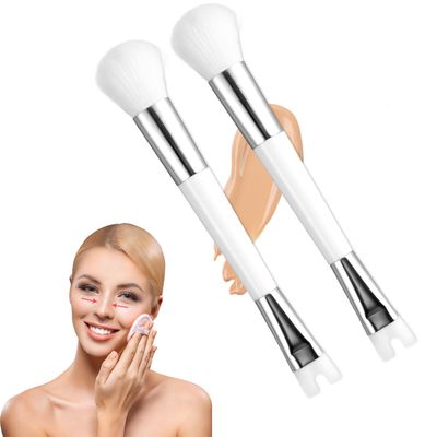 2PCS Nose Contour Brushes, U Shaped Makeup Brush Dual End Nose Contour Brush Pro Contour Duo Brush for Sculpting and Defining Nose Cheek Bones Contour