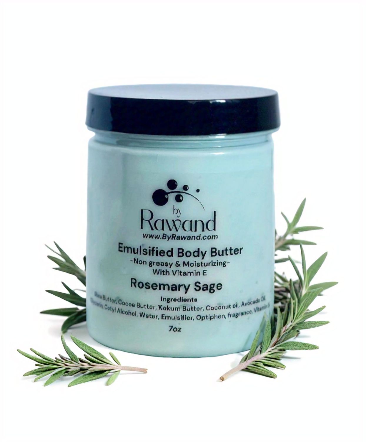 ByRawand Rosemary Sage Handmade buttercream with Shea &amp; Cocoa butter based with natural oils - non greasy, moisturizing (Green (Rosemary Sage))