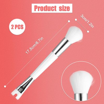 2PCS Nose Contour Brushes, U Shaped Makeup Brush Dual End Nose Contour Brush Pro Contour Duo Brush for Sculpting and Defining Nose Cheek Bones Contour
