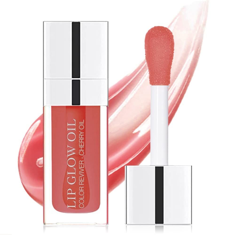 Charm Kiss Hydrating Lip Glow Oil, Moisturizing Lip Oil Gloss Transparent Plumping Lip Gloss, Transparent Toot Lip Oil, Korean Fashion Lip GlossLip Oil Tinted for Lip Care and Dry Lips-