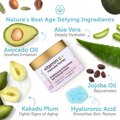 Advanced Vitamin C Face Cream - Brightening &amp; Nourishing with Jojoba Oil, Kakadu Plum for Fine Lines, Wrinkles