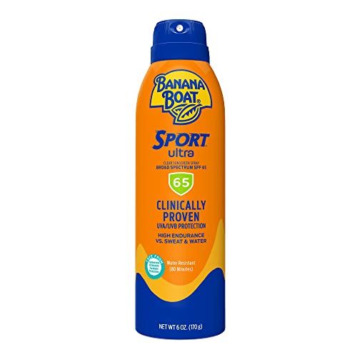 Banana Boat Sport Ultra SPF 65 Sunscreen Spray, 6oz | Banana Boat Sunscreen Spray SPF 65, Oxybenzone Free Sunscreen, High SPF Sunscreen, Spray On Sunscreen, Water Resistant Sunscreen, 6oz