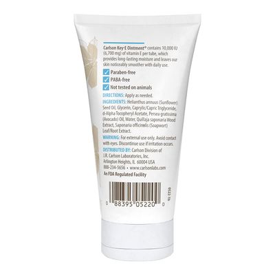 Carlson - Key-E Ointment, For Dry &amp; Rough Skin, 10000 IU (6700 mg) Avocado, Coconut Oil, Beeswax, Vitamin E, Unscented, 2 oz