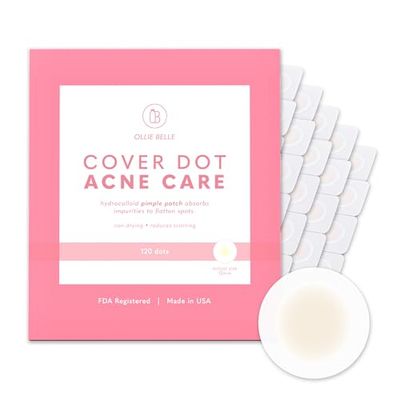 Cover Dot Acne Care (120 Dots) Skin Blemish Treatment with Hydrocolloid | Clear, Waterproof Patch | Oil and Pimple Absorbing | Made in USA
