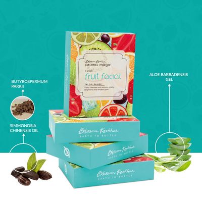 Aroma Magic Fruit Facial Kit - Multi Use | 5 Steps Skincare Set | Enriched with Grapefruit &amp; Lemon | Deeply Cleans &amp; Removes Tanning | Restores Vitality &amp; Natural Glow