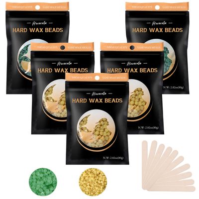 Hard Wax Beads, 0.88lb/14.1oz Wax Beads For Hair Removal, Waxing Beads For Beginners,Women,Men, Wax Beads For Sensitive Skin, Wax Beads For Brazilian Waxing,Bikini,Armpit,Face,Legs,Back(Lemon&amp;Aloe)