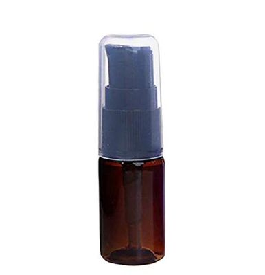 6PCS 10ML/0.3OZ Travel Bottle Set Empty Refillable Liquid Lotion Cream Shampoo Serums Pressed Pump Containers Dispenser with Cap Cosmetic Make-up Sample Packing (Brown)