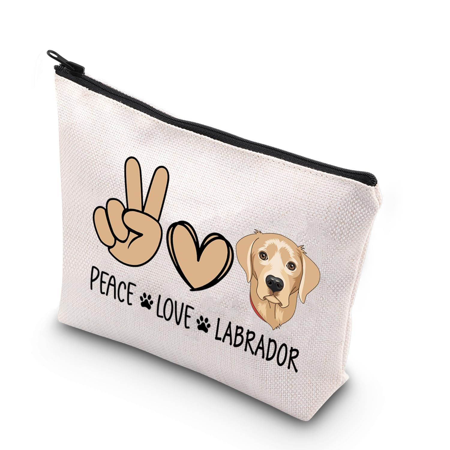 BDPWSS Labrador Makeup Bag Labrador Retriever Gift Labrador Lover Gift Peace Love Labrador Zipper Pouch For Labrador Mom Gift (Peace Love Labrador)