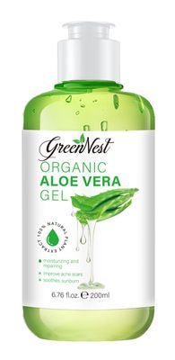 Aloe Vera Gel for Face, Skin, Hair | 100% Organic aloe | Moisturizer, Hair gel, Aftershave | Skin care | Paraben Free, Soothes Damaged Skin, Relief from Sunburn and burn, Calming, Nourishing.