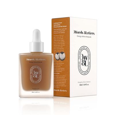 [3W8L] Energy Active Serum 1.69 fl oz | Vegan Face Ampoule For All Skin Types | Soothing &amp; Moisturizing Face Serum | Korean Skin Care | k-beauty | 3Words 8Letters