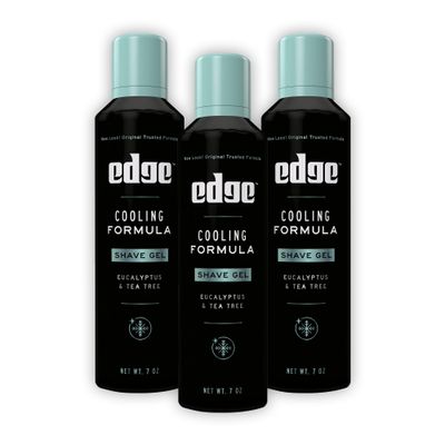 Edge Shave Gel for Men, Cooling Eucalyptus &amp; Tea Tree, 7oz (3 Pack) - Shaving Gel For Men That Moisturizes, Protects and Soothes To Help Reduce Skin Irritation (Packaging May Vary)