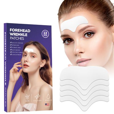 GYSION Forehead Wrinkle Patches - 12pcs Smooth Fine Lines &amp; Wrinkles, Anti-Wrinkle Patches with Aloe,Vitamin E, Anti Wrinkle Patches, Forehead Wrinkles Treatment with Hydrolyzed Collagen