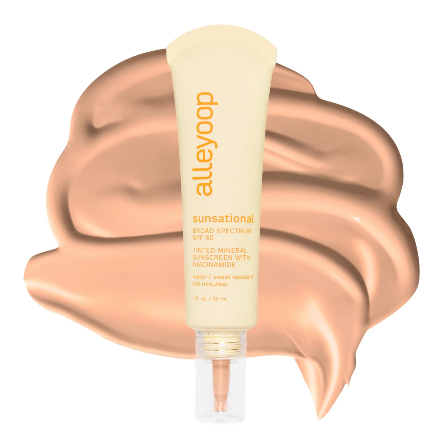 Alleyoop Sunsational Tinted Moisturizer Sunscreen for Face Broad Spectrum SPF 50, 100% Mineral Sunscreen with Jojoba, Protects Hydrates and Soothes Skin, Vegan, Cruelty-Free - Solar