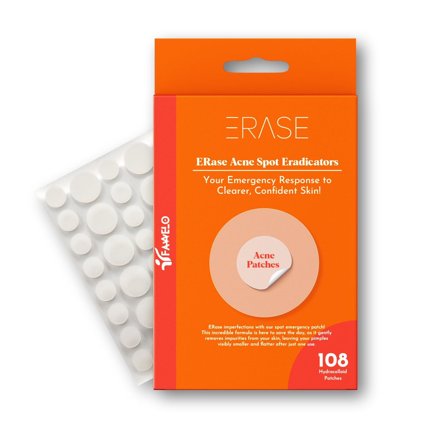 ERase Acne Patches - Proactive Acne Treatment For Face | Hydrocolloid Patch | Acne Patch | Pimple Patches Acne Treatment For Face | Pimple Patches for face | Parches Para Acne