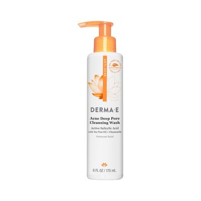 Derma E Acne Deep Pore Cleansing Wash - Blemish Control Facial Cleanser with Salicylic Acid - Gentle Oil Control Face Wash Soothes and Balances Skin, 6 fl oz