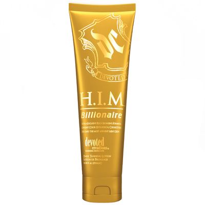 Devoted Creations H.I.M Billionaire Dark Tanning Lotion - Ultra-Exclusive Rich Bronzing Formula with Opulent Color Extenders and Correctors - 8.5 oz.