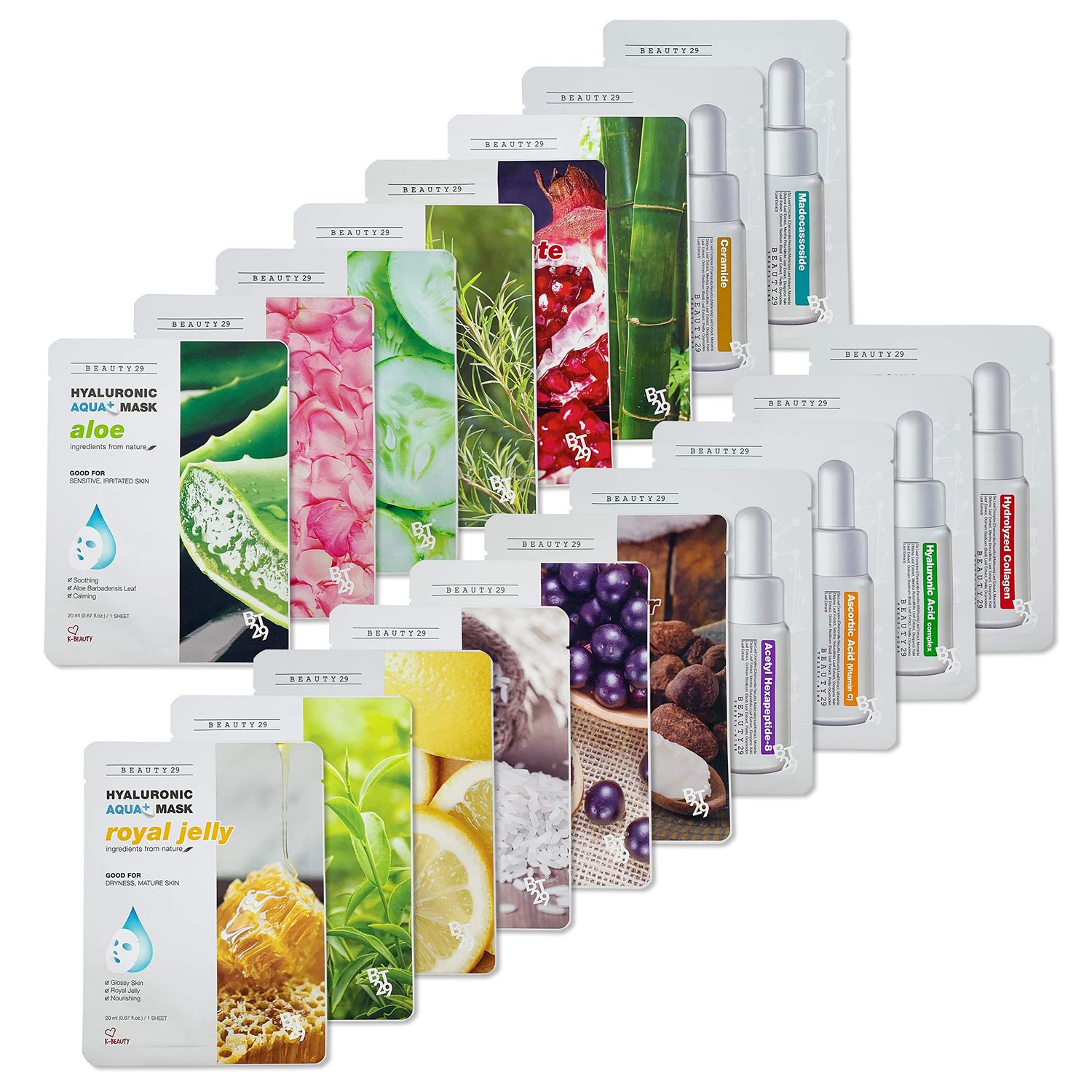 BEAUTY29 Hyaluronic Aqua Plus Essence Full Face Facial Sheet Mask 18 Sheets Combo - VALUE SET