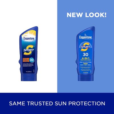 Coppertone SPORT Sunscreen SPF 30 Lotion, Water Resistant Sunscreen, Body Sunscreen Lotion, 7 Fl Oz (Pack of 12)