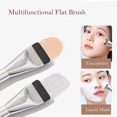 Foundation brush BUTIYO Liquid Flat Makeup Brush for Foundation, Liquid Mask brush, Cream,Concealer, Ultra thin,1 pc (Silver) FB034