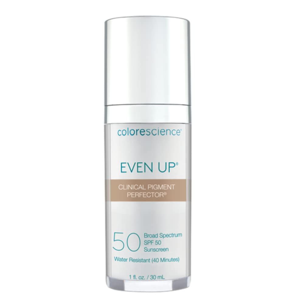 Colorescience Even Up Clinical Pigment Perfector, Water Resistant, Mineral Facial Sunscreen &amp; Primer, Broad Spectrum 50 SPF UV Skin Protection, 1 Fl Oz