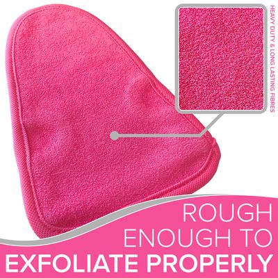 DEAD SKIN Exfoliating Mitt Deep Pore Cleansing Exfoliating Glove (Pink, Large) At Home Microdermabrasion Dead Skin Remover For Body - Natural Plant Fibre Shower Gloves Exfoliating For Women And Men