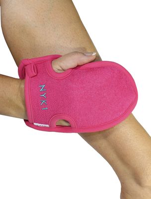 DEAD SKIN Exfoliating Mitt Deep Pore Cleansing Exfoliating Glove (Pink, Large) At Home Microdermabrasion Dead Skin Remover For Body - Natural Plant Fibre Shower Gloves Exfoliating For Women And Men