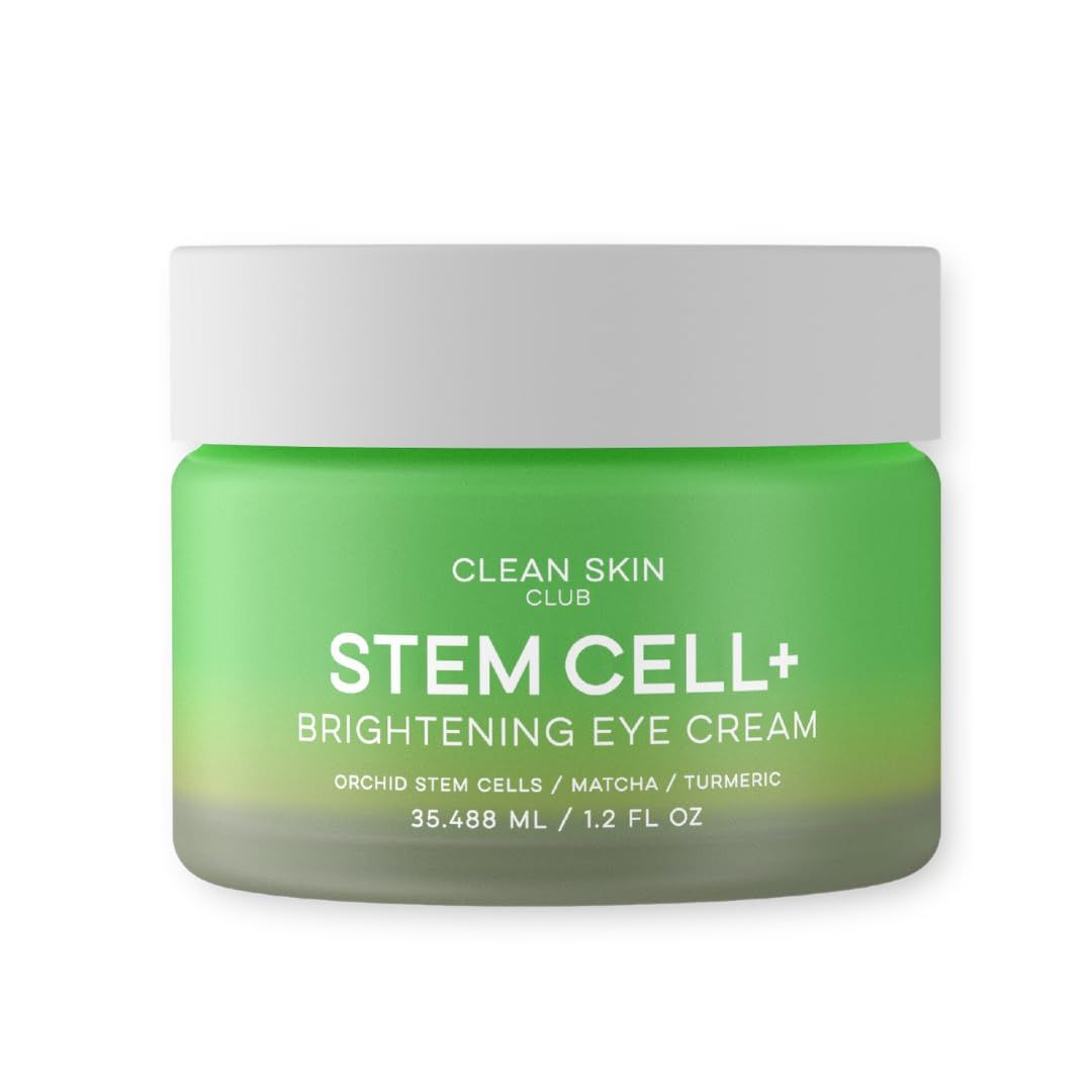 CLEAN SKIN CLUB Brightening Stem Cell+ Eye Cream - Reduces Dark Circles, Puffiness, Wrinkles - Improves Collagen &amp; Elasticity - Hydrating Formula for Youthful Skin