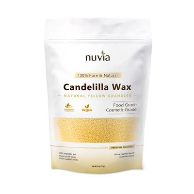 Candelilla Wax 100% Pure &amp; Natural, Vegan - Vegetable Wax; Food &amp; Cosmetic Grade, Granule Form; 4 oz by Nuvia Organics