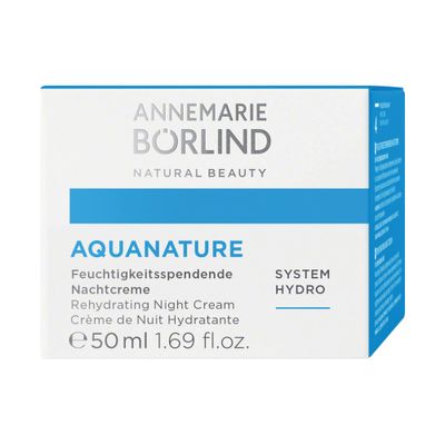 ANNEMARIE BRLIND - AQUANATURE Rehydrating Night Cream - Papyrus and Glasswort Extracts for Lasting Hydration - Nourishes, Regenerates, Rehydrates - 1.69 Fl Oz