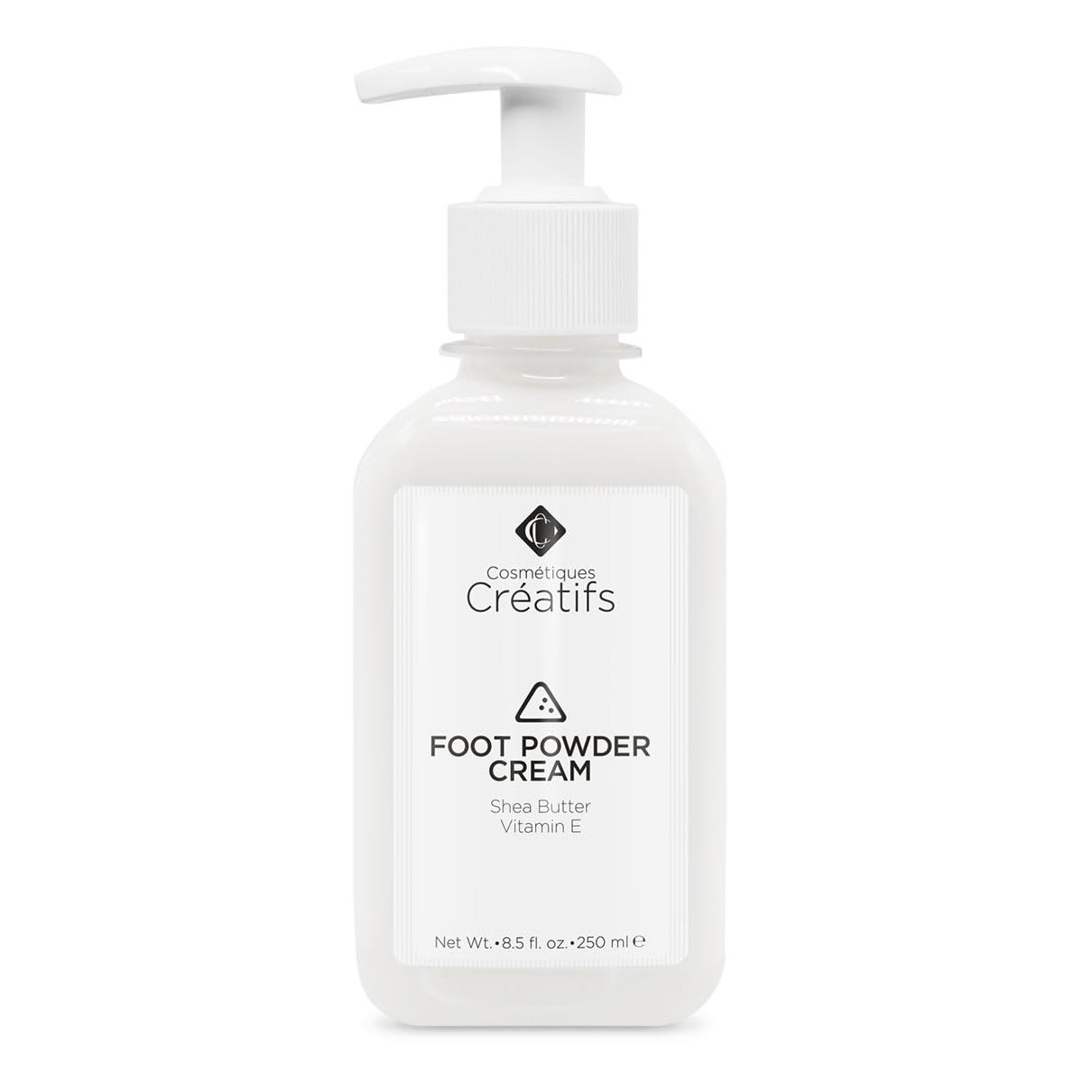 Cosmtiques Cratifs Foot Powder Cream for Dry Cracked Heels, Odor Control, and Intense Skin Hydration, 8.5 fl. oz., with Shea Butter and Vitamin E