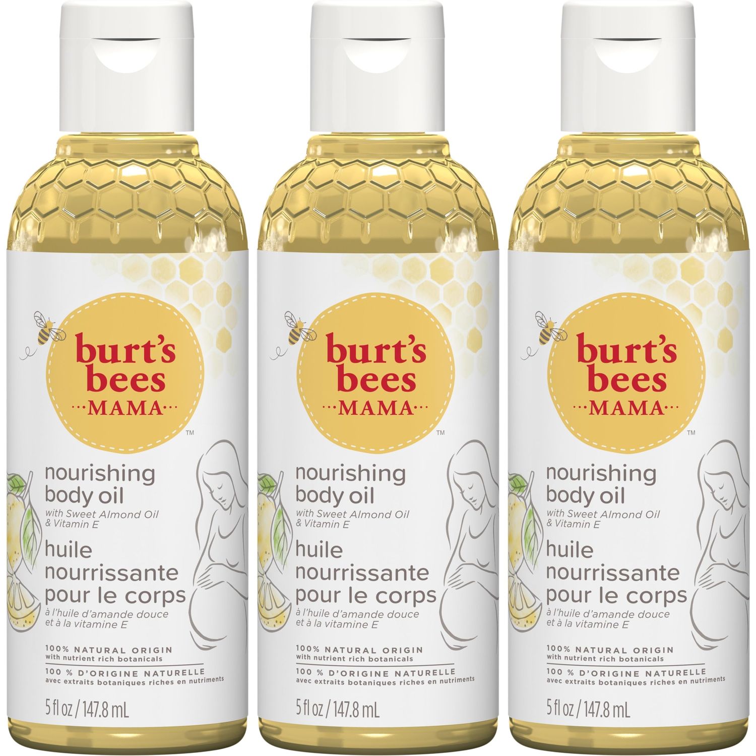 Burt&#39;s Bees Mama Body Oil with Vitamin E, 100% Natural Origin, 5 Fluid Ounces