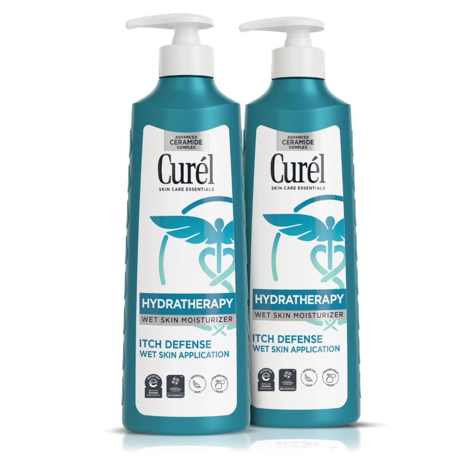 Curel Hydra Therapy In Shower Lotion, Itch Defense Body Moisturizer with Advanced Ceramide Complex, Vitamin E, &amp; Oatmeal Extract, 12 Oz, Pack of 2