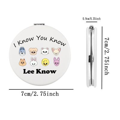 BEKECH Stray K-POP Boy Group Compact Mirror I Know You Know Lee Know K-POP Fans Gift K-Drama Music Fans Pocket Mirror (I Know You Know Lee Know)