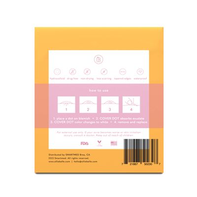 Cover Dot Acne Care (72 dots) Skin Blemish Treatment with Hydrocolloid | Clear, Waterproof Patch | Oil and Pimple Absorbing | Latex-Free