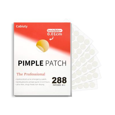 288 Counts Pimple Patches for Face, Hydrocolloid Acne Patches for Covering Zits and Blemishes, 2 Sizes of Ultra-Thin Spot Patch for All Skin Types