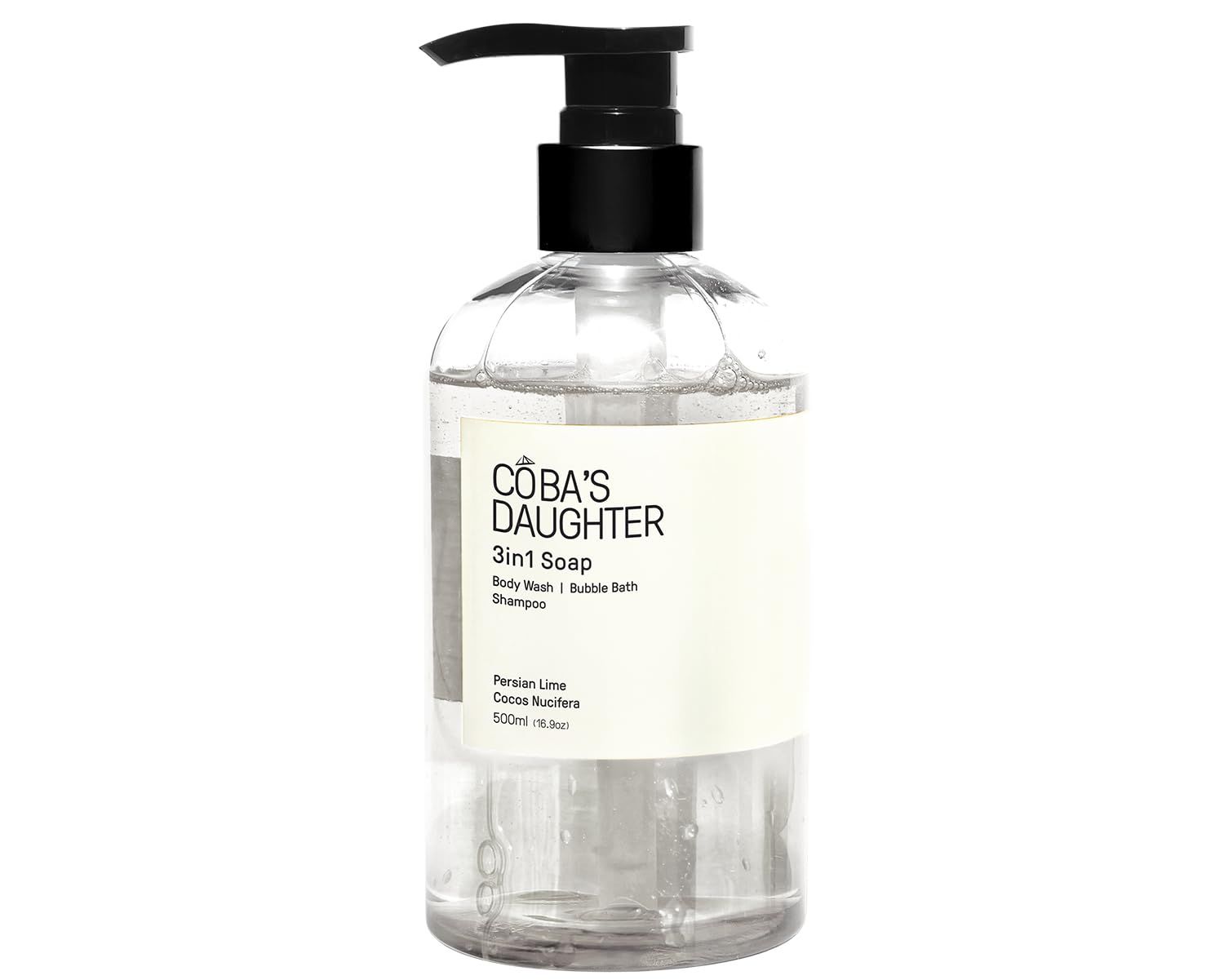 COBA&#39;S DAUGHTER Persian Lime &amp; Cocos Nucifera 3-in-1 Soap | Body Wash, Hand Wash, Bubble Bath | Cleanse, Nourish &amp; Soften Skin with Inulin &amp; Seaweed Extract | (16.9oz)