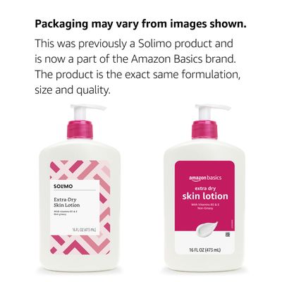 Amazon Basics Extra-Dry Skin Lotion with Vitamins B5 &amp; E, Clean Scent, 16 fl oz (Previously Solimo)