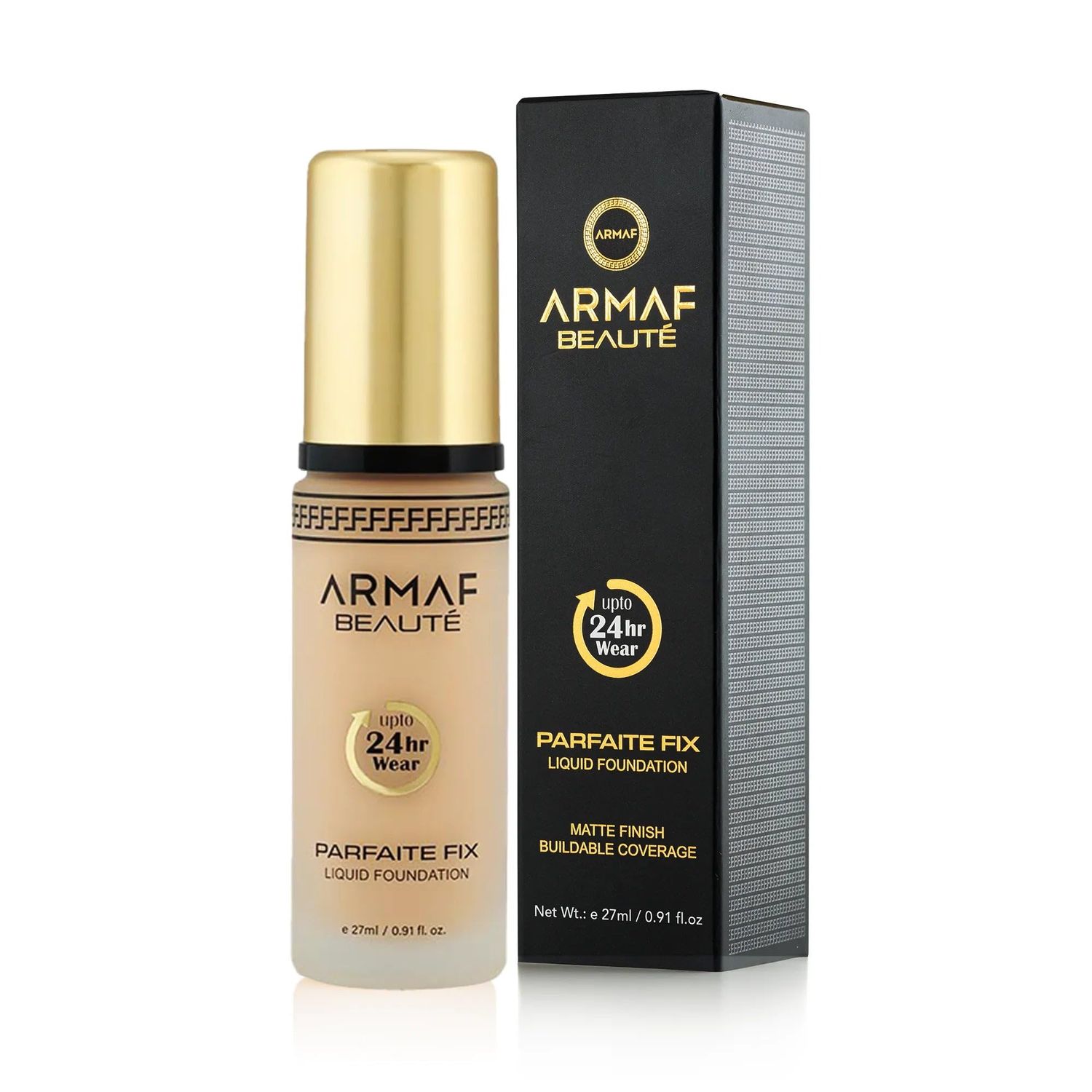 Armaf Beaut Parfaite Fix Liquid Foundation Makeup - Water Resistant, Lasts Up To 24 Hours | Burly Wood, 27 ml/0.91 fl.oz