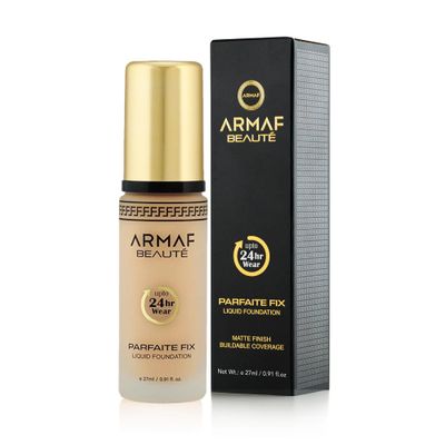 Armaf Beaut Parfaite Fix Liquid Foundation Makeup - Water Resistant, Lasts Up To 24 Hours | Burly Wood, 27 ml/0.91 fl.oz
