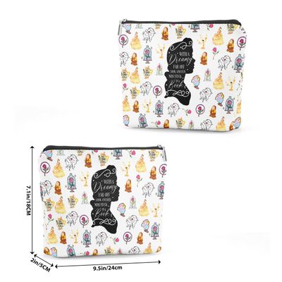 Beauty Inspired Makeup Bag Fairy Cosmetic Travel Bag Zipper Pouch Skincare Bag Book Lovers Gifts Toiletry Bag Christmas Birthday Bookish Gifts Beauty Bag for Women Best Friends Girlfriend Wife Aunt