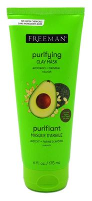 Freeman Feeling Beautiful Facial Clay Masque Avocado &amp; Oatmeal 6 oz ( Pack of 6)