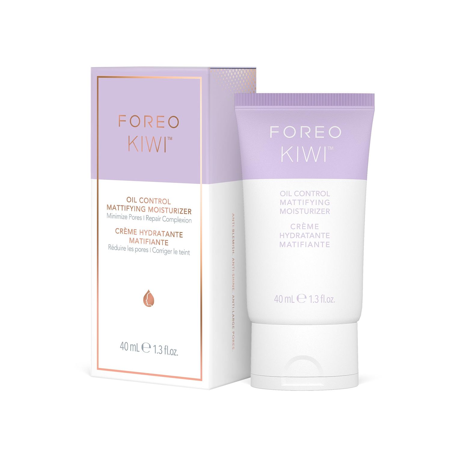FOREO KIWI Oil Control Mattifying Moisturizer- Aftercare for Microdermabrasion Machine &amp; Blackhead Extractor Pore Vacuum Skincare Tools- Oily skin with Acne- Dermatologist tested- Vegan, 1.35 Oz