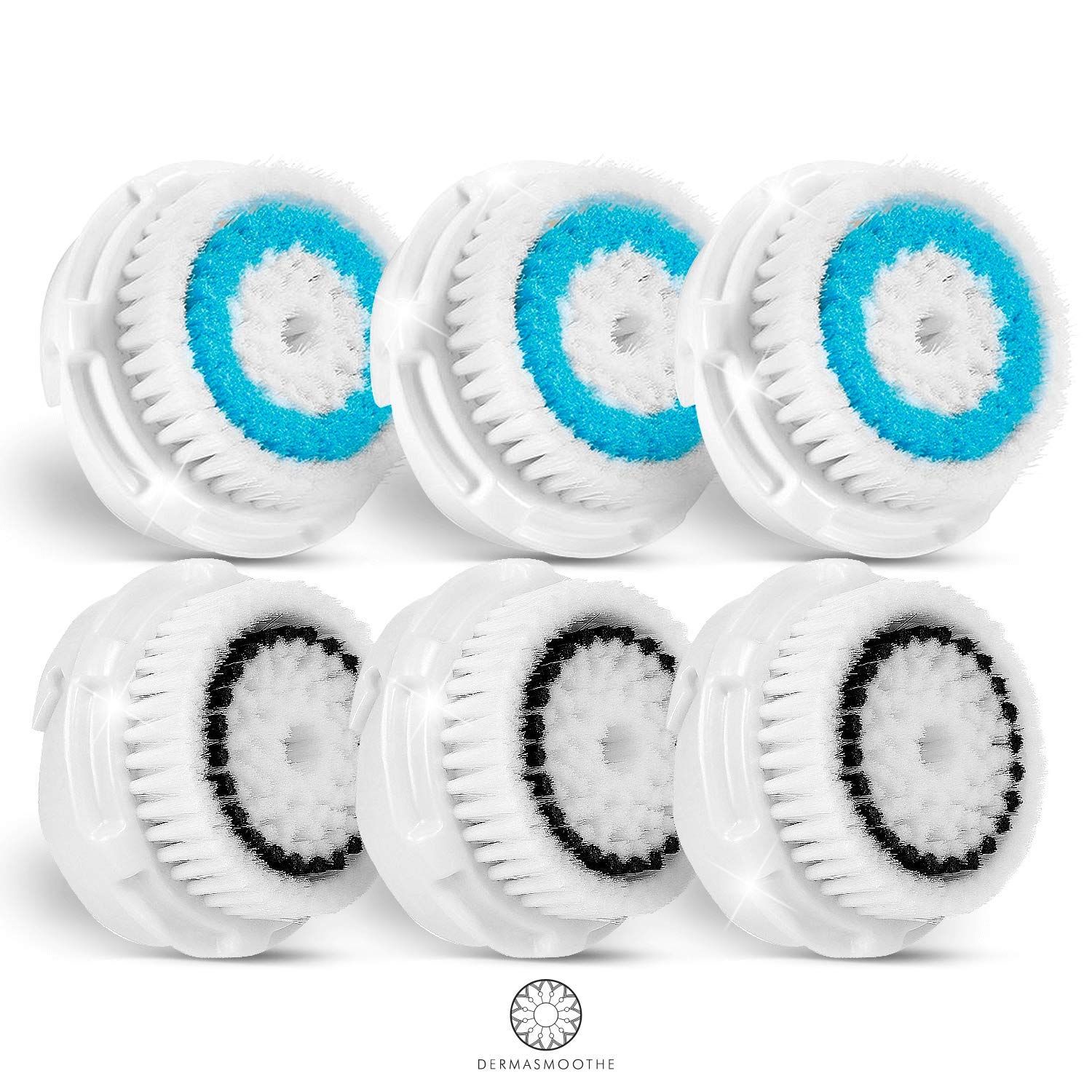Dermatrue Compatible Facial Cleansing Brush Head Replacements 6 Pack | Fully Compatible | For Deep Pore Cleaning and Sensitive Skin
