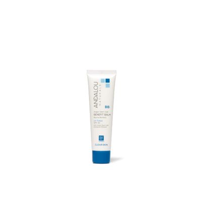 Andalou Naturals CLEAR SKIN Argan Stem Cell BB Benefit Balm, Un-Tinted SPF 30, 2-in-1 BB Cream &amp; Face Sunscreen with Broad Spectrum Protection, Mineral Sunscreen for Oily Skin, 2 Fl Oz