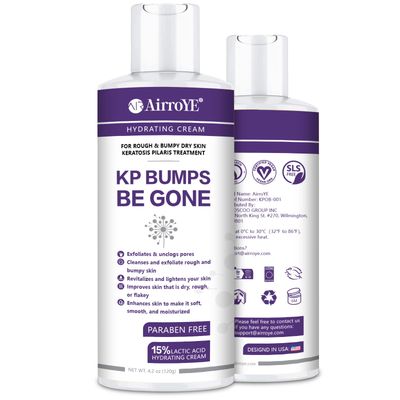 AirroYE KP Bump Eraser &amp; Hydrating Cream, 4 oz - Moisturizer for Sensitive, Dry Skin, Lightweight &amp; Natural
