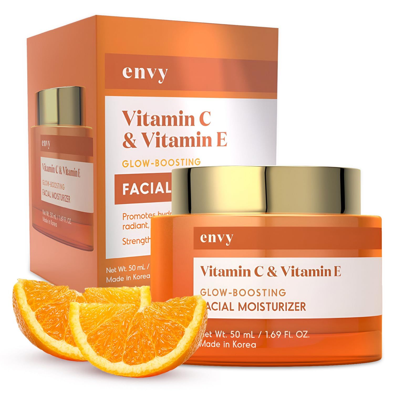 Envy Vitamin C &amp; Vitamin E Face Moisturizer Cream - Hydrating, Reduces Acne Scars &amp; Fine Lines - Anti-Aging, Dermatologist Tested for All Skin Types - 1.69 Fl. Oz