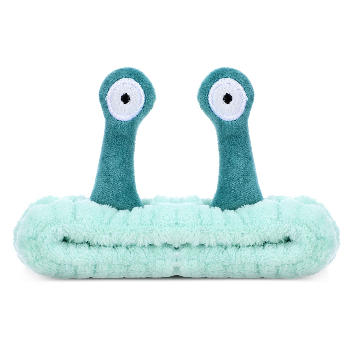 Cute Snail Headband for Washing Face, Funny Spa Headbands for Women Cartoon Coral Fleece Elastic Skincare Headband Creative Hair Accessories for Washing Face Shower Beauty Skincare Makeup(Green)