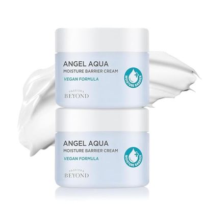 BEYOND Angel Aqua Moisture Barrier Cream (Barrier Cream, 5.1+5.1fl oz, Pack of 2) - Vegan Formula Korean Skin Care, Deeply Nourishing Face Moisturizer, Hyaluronic Acid, Shea Butter