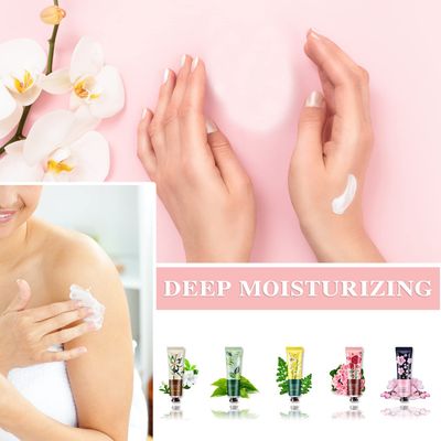 5 Pack Natural Plant Fragrance Hand Cream for Dry Hands,Moisturizing Hand Care Cream Hand Lotion Travel Gift Set,Travel Size Hand Lotion Set for Men and Women-30ml