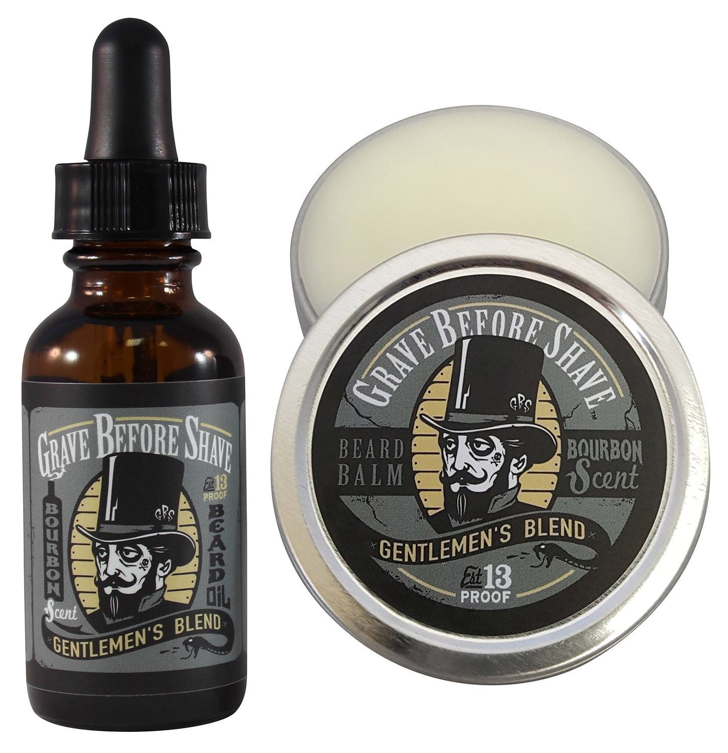 GRAVE BEFORE SHAVE Gentlemen&#39;s Blend Beard Pack (Bourbon/Sandal wood Scent)